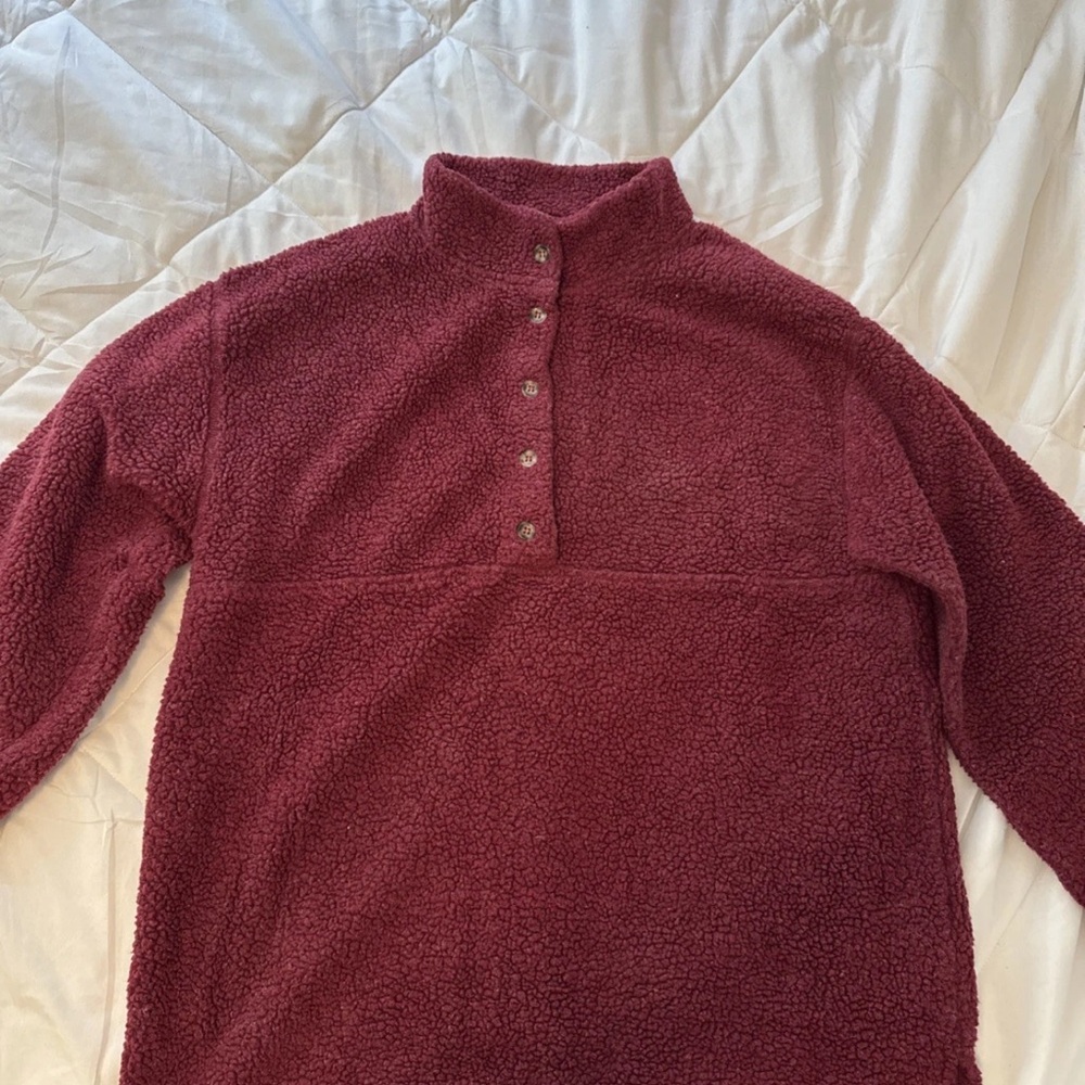 L.L. Bean Maroon Fleece Women's Sweater